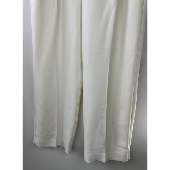 Banana Republic Relaxed Trouser Pleated Wide Leg Pockets Cream Women's Size 10 - Picture 6 of 14